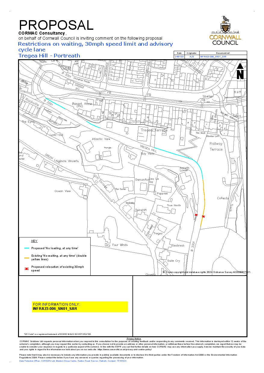 Tregea Hill Improvements Scheme  Map