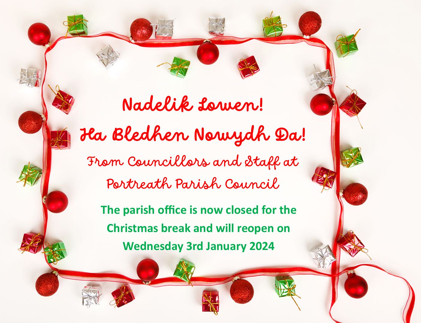 Christmas office opening times 